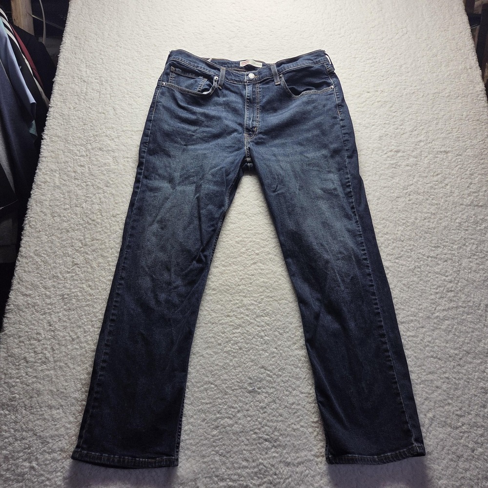 Signature Levi Strauss Jeans Mens 37x29 Blue Regular Fit Straight Denim Pants